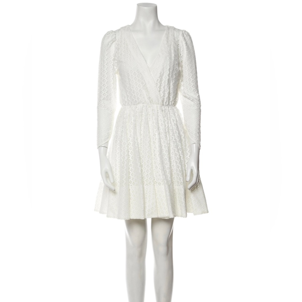 Maje V neck white lace dress